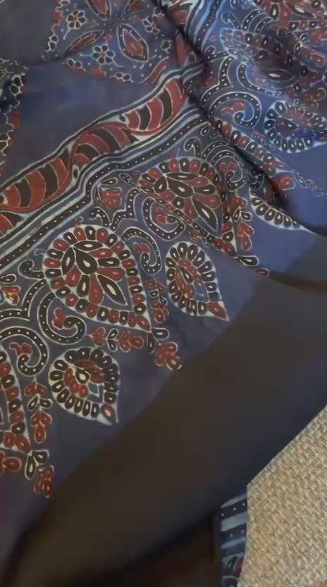 Organic Colors Handblock Printed Saree